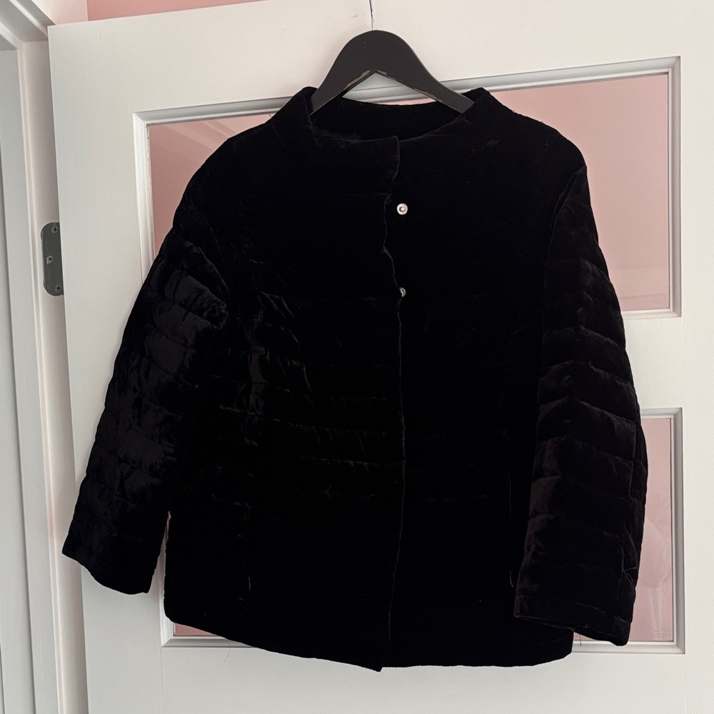 Talbots Black Velvet Puffer Jacket